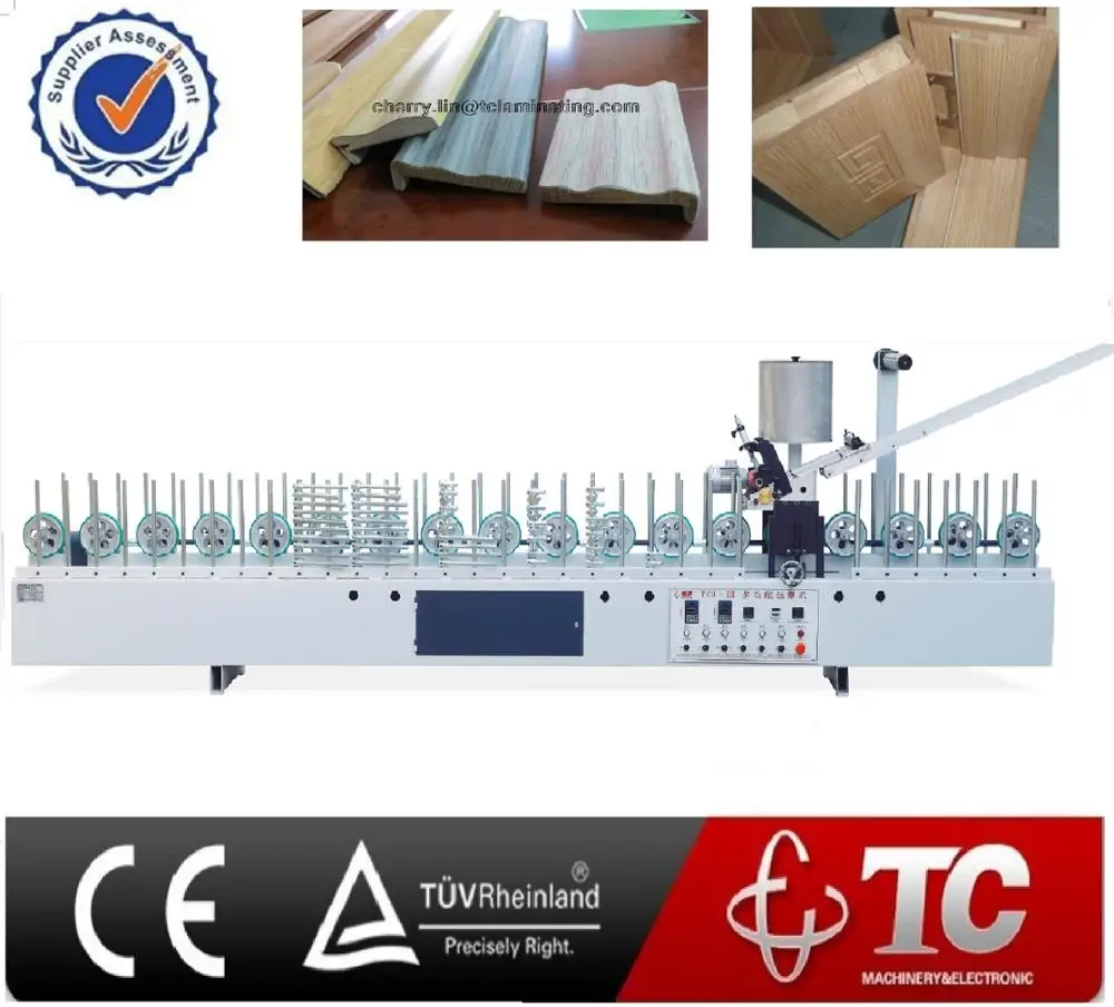 High QUALITY STANDARD  WOOD VENEER WRAPPING MACHINE For furniture decoration, door frame