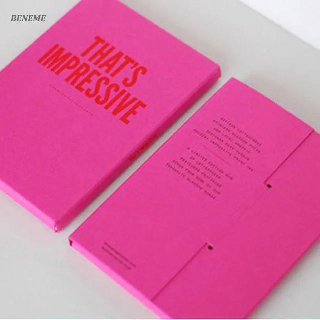 Luxurious Edge Painted Manila Art Paper Letterpress Book Accordion File Folder