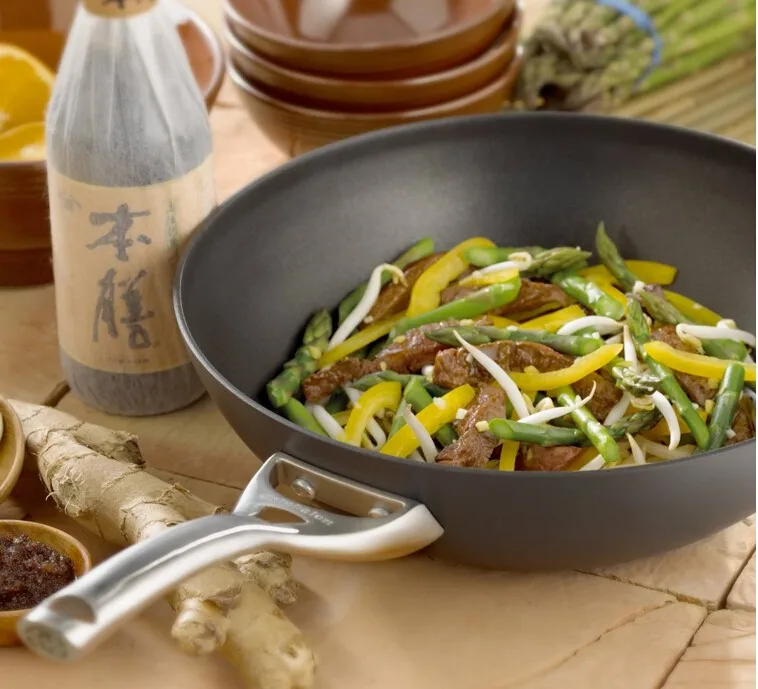 Aluminum Alloy non-stick wok fry pan with long handle discount