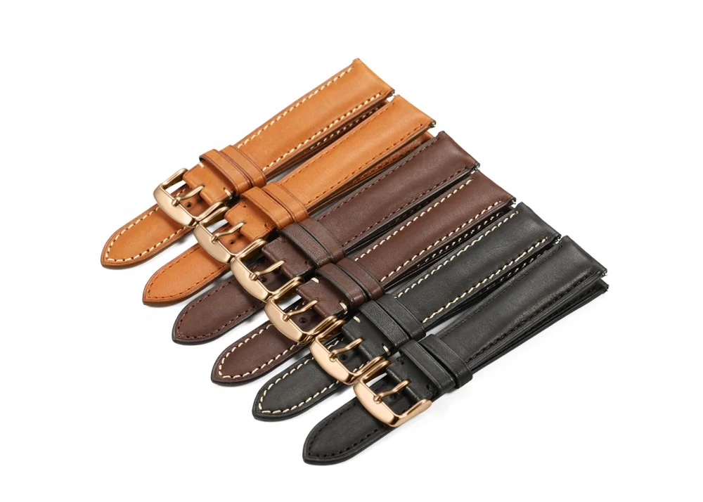 
Wholesale 18mm 19mm 20mm 21mm 22mm Handmade Wrist Quick Release Watch Band Genuine French Leather Watch Strap 