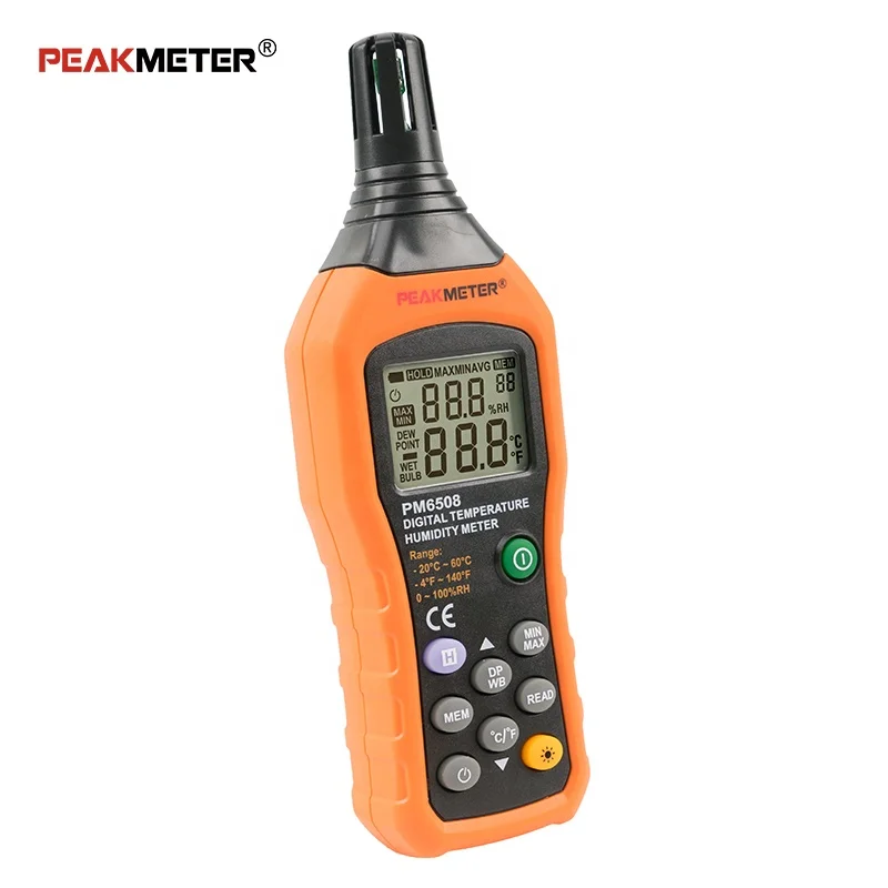 Peakmeter PM6508 Заводская цена высокая точность цифровой окружающего воздуха температура термометр измеритель влажности гигрометр точка