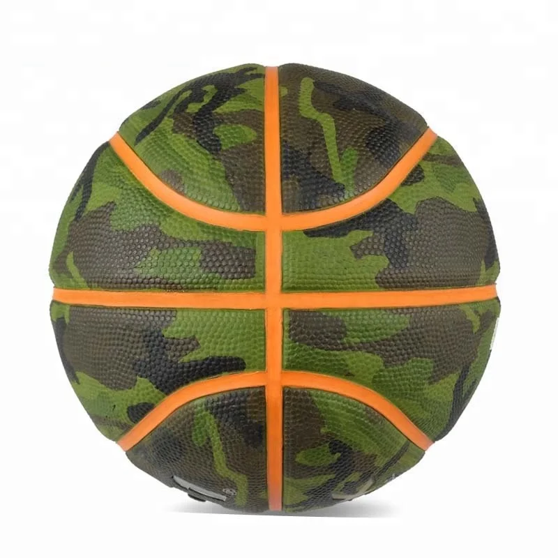 
Promotional High Quality Army Camouflage Design Grain Rubber Basketball Ball Size 7 