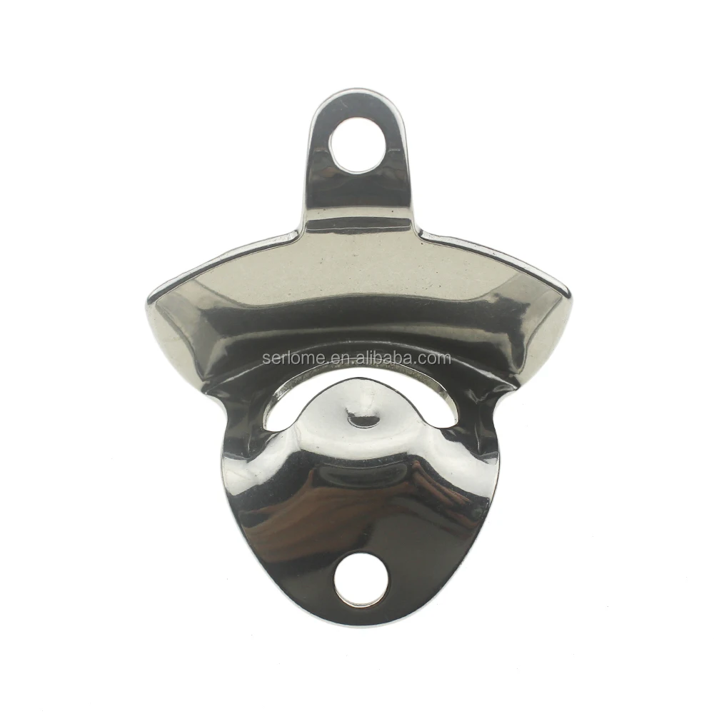 Amazon Hot Selling High Polished Shiny Stainless Steel Stationary Wall Mounted Bottle Opener
