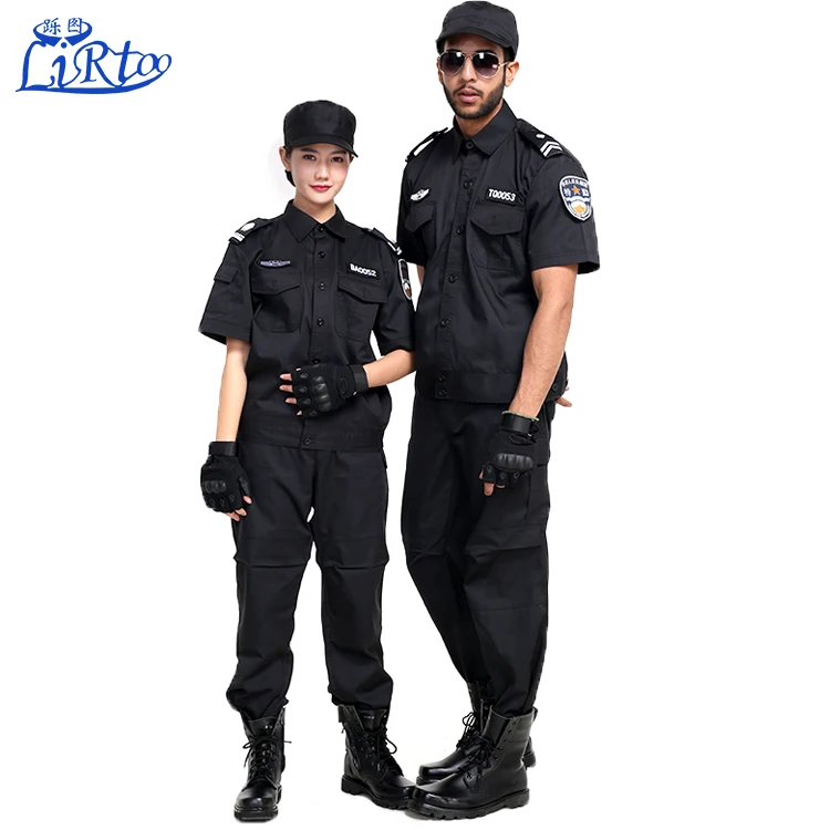 
High Quality Latest Unisex European style and American style security guard Military uniforms Black 