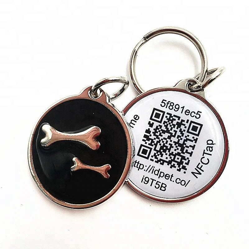 China manufacturer engraved nfc dog tag with unique id qr code in low price
