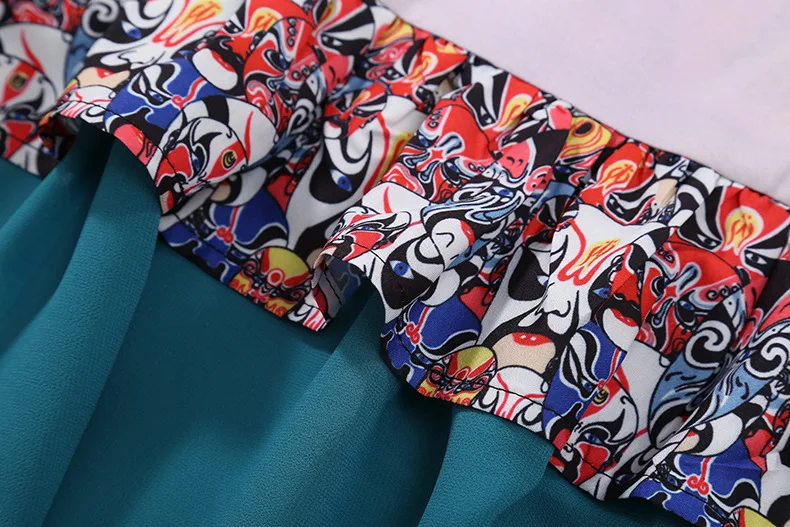 
wholesale Seasonal new dress Loose print spliced mid-length short sleeved T shirt dress 