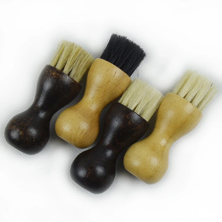 Mini Shoe Cleaning Soft Pig Hair Wood Shoe Brush Large in Stock