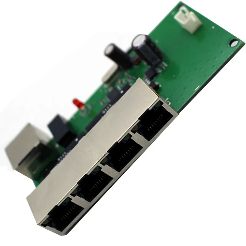 Realtek оригинальный чип 5 rj45 со светодиодным неуправляемым разъемом plug n play 4 + 1 порт мини-переключатель данных сети 12 В Лучшая производительность дизайна