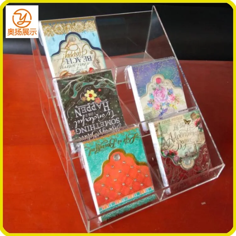 China factory custom counter top clear acrylic notebook display rack stand