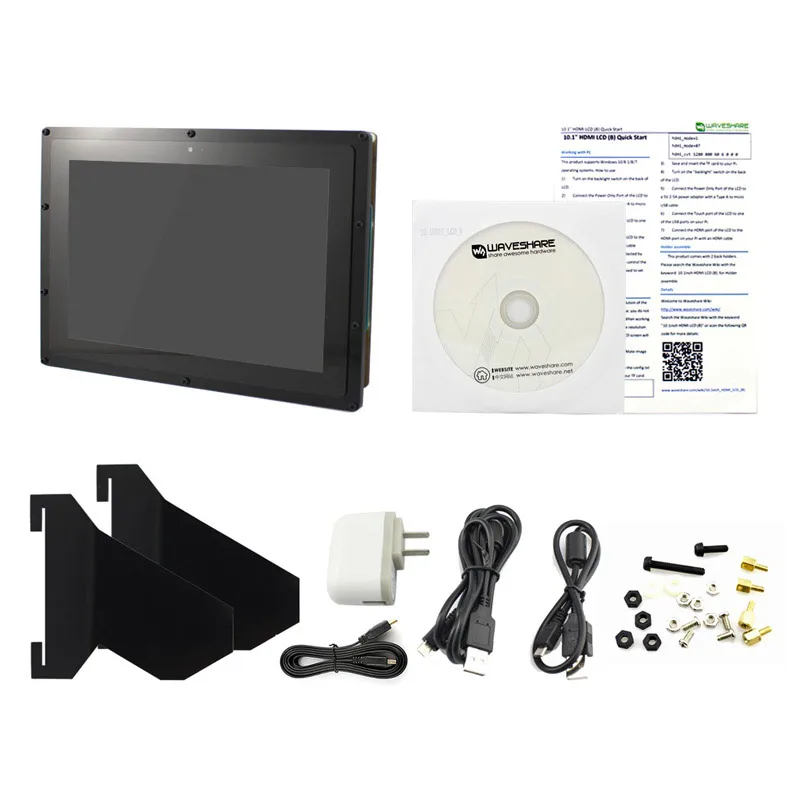Waveshare Raspberry Pi Screen IPS 10.1 Inch Touchscreen LCD Monitor 1280*800 Display for Raspberry Pi 3 2 Windows 10/8/7