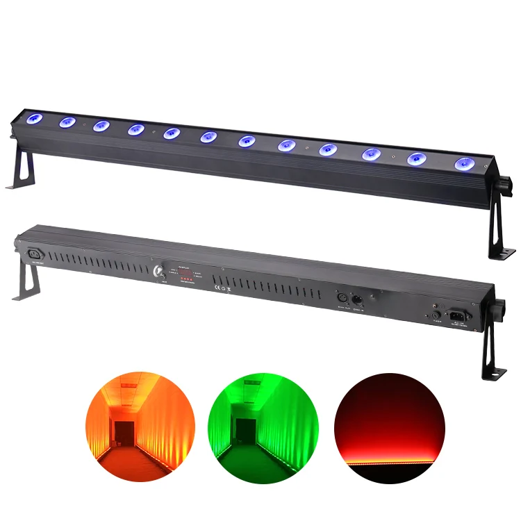 Sound active dmx 12pcs 3W 3in1 rgb led light bar wall wash bar light professional led wall washer light