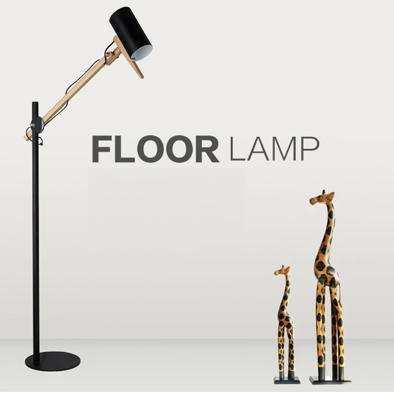 
modern simple dining room decorative wood led standard lamp northern Europe living room or shopfancy metal floor lamp 