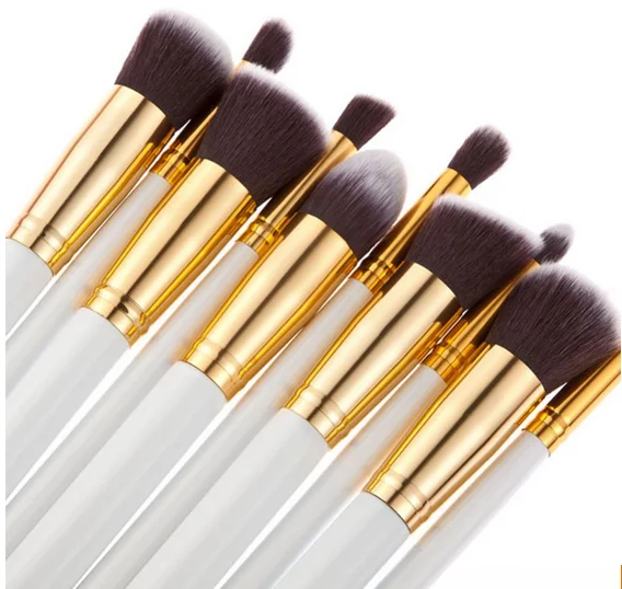 Разноцветные наборы кистей для макияжа оптом 10 шт.