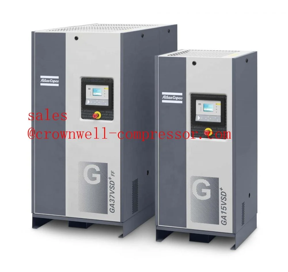GA11 VSD iPM Atlas Copco oil injected permanent magnetic screw air compressor GA11 VSD iPM 11Kw 15HP 50Hz 60Hz