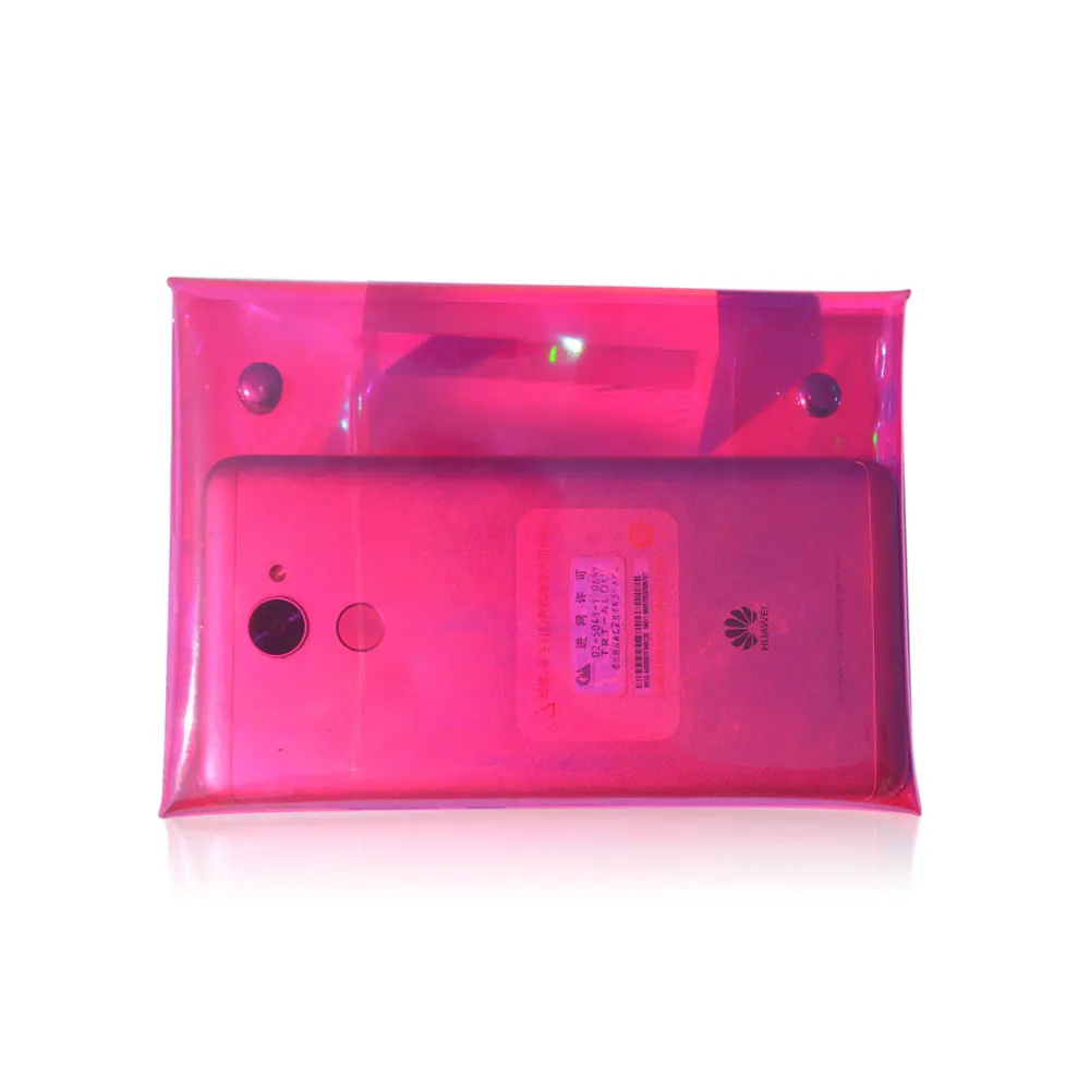 
2019 New Product Plastic PVC Candy Color Neon Color Transparent Bag For Cell Phone and Cosmetics Packing 