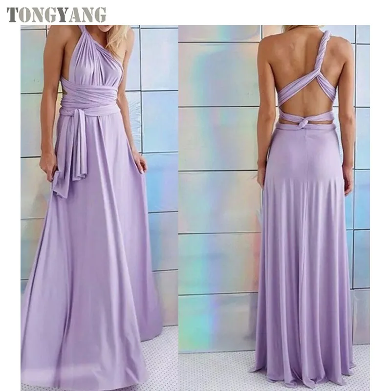 TONGYANG Sexy Women Multiway Wrap Convertible Boho Maxi Club Red Dress Bandage Long Dress Party Bridesmaids Infinity Robe