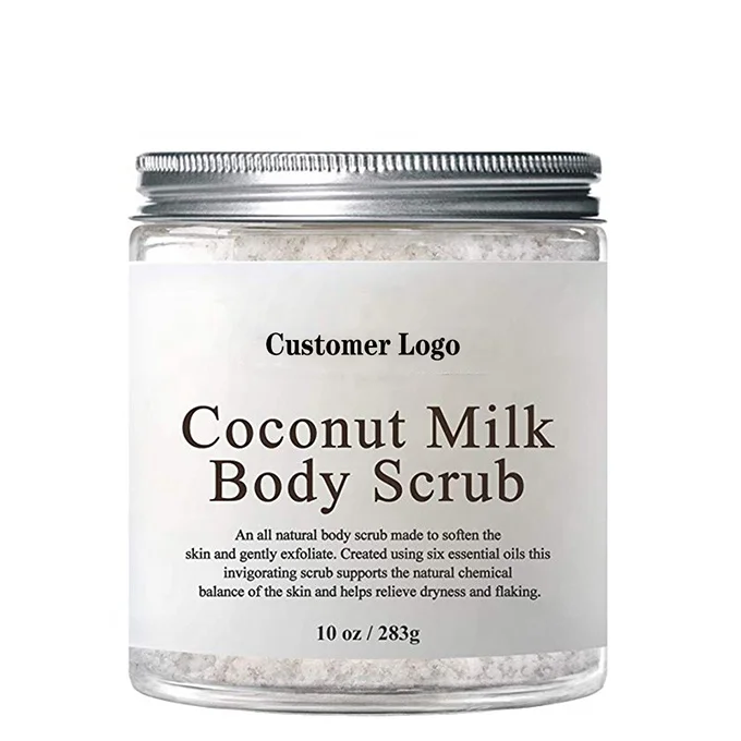 
OEM Hot Sale OEM/ODM 100% Natural dead sea salt Anti Cellulite Scrub & Exfoliator Coconut Milk Body Scrub for men for women 