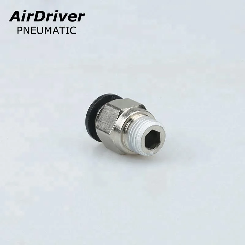 Пневматические фитинги для труб с нажимным захватом, прямой быстроразъемный штекер