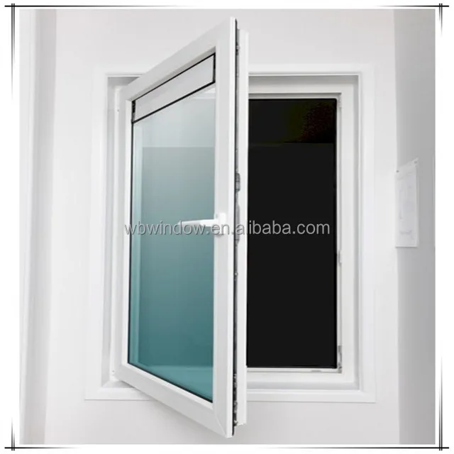 Custom bathroom window size,PVC window frosted glass window for toilet