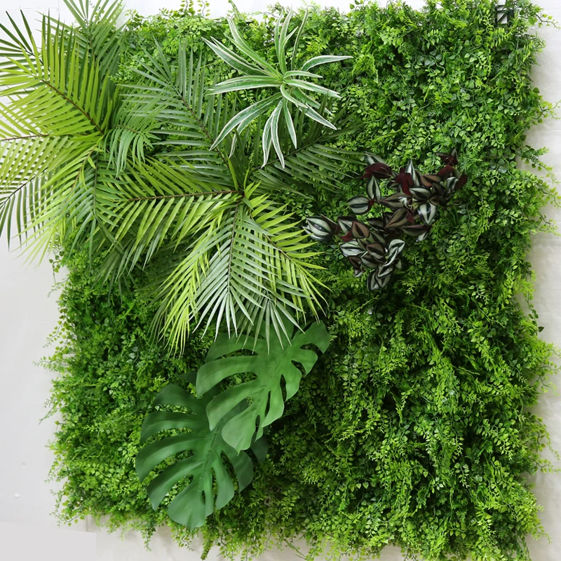 Hot selling 1m by 1m durable excellent decor artificial plant wall panel for hotel decoration