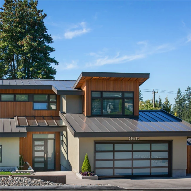 Modern garage door design electric sectional overhead folding aluminum silver frame glass panel garage door prices