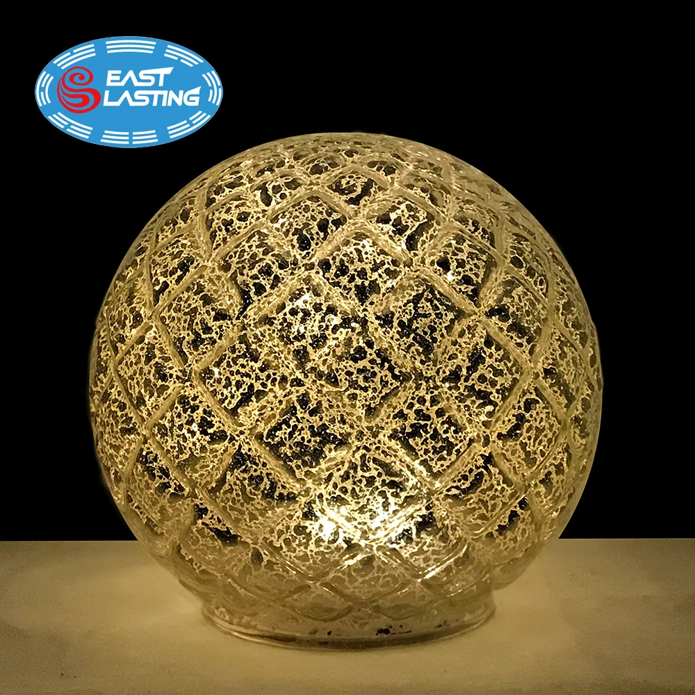 
Christmas home decoration lattice mercury glass led light sphere, mercury glass globe ball 