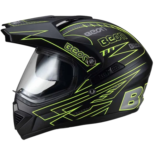 motocross helmet manufacturer BEON B-601 black orange double visors motorcycle helmet cross face helmet