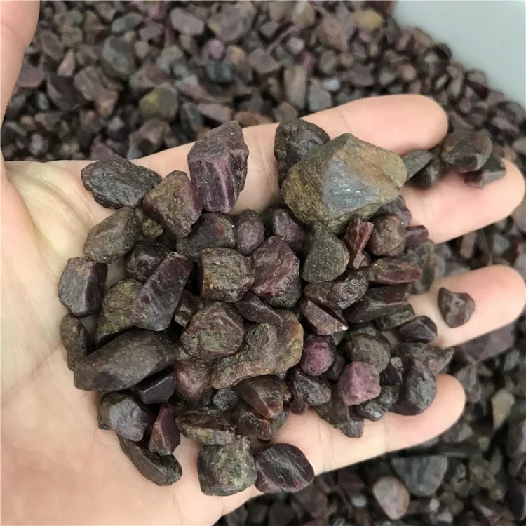 Natural raw red corundum gemstone rough crystal mineral tumble stone for decoration