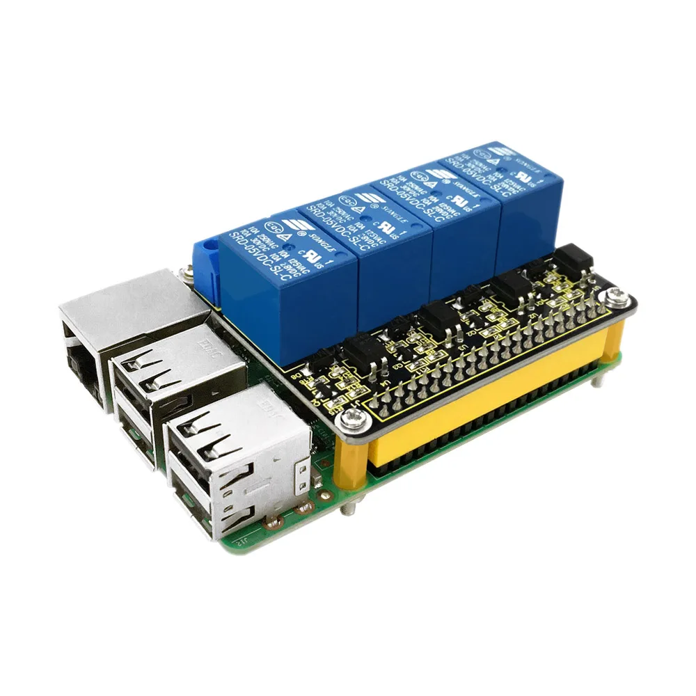  Keyestudio 5v RPI 4 канала-реле Щит Плата расширения для Raspberry Pi 4B CE