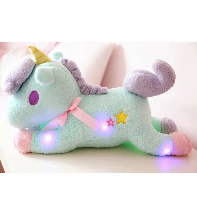 
Led night light rainbow unicorn plush toy stuffed plush flashing unicorn toy 