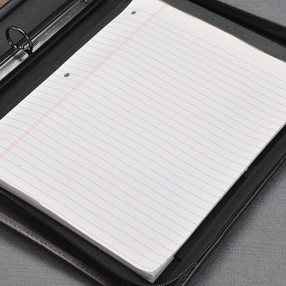 Оптовая продажа индивидуальная деловая папка A4 из искусственной кожи для документов с кольцом