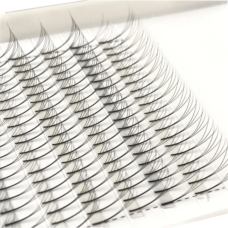 
Hot sale long stem handmade faux mink volume individual eyelashes extensions premade fans 