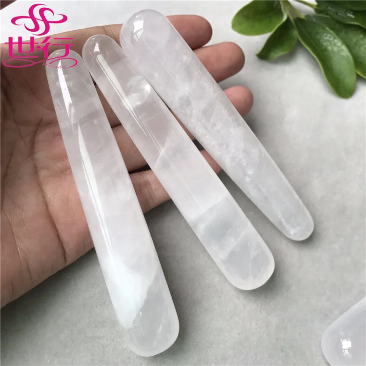 Bulk Natural Clear Quartz Crystal Dildo Yoni Healing Crystal Massage Wand For Women