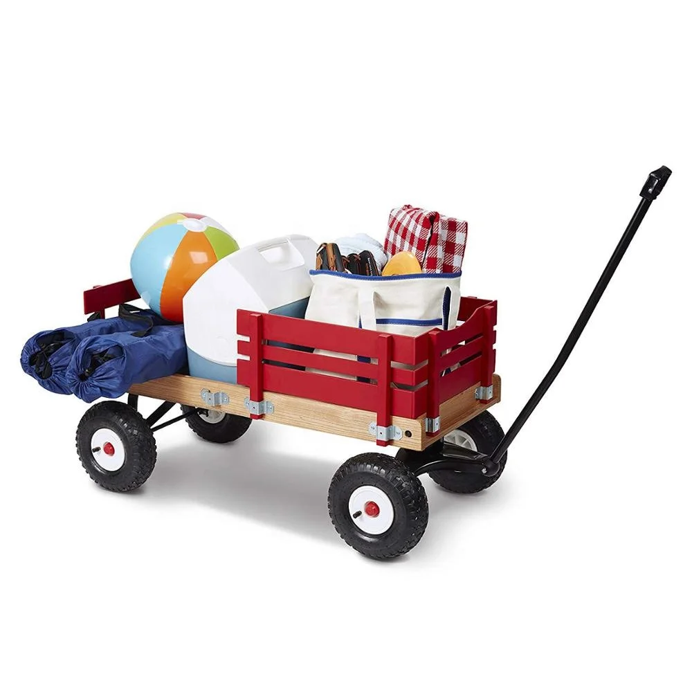 
Wagon for Kids All Terrain Made In the China - Huge No-Flat Tires - No-Pinch Handle & No-Tip Steering 300 lb Limit outdoor cart 