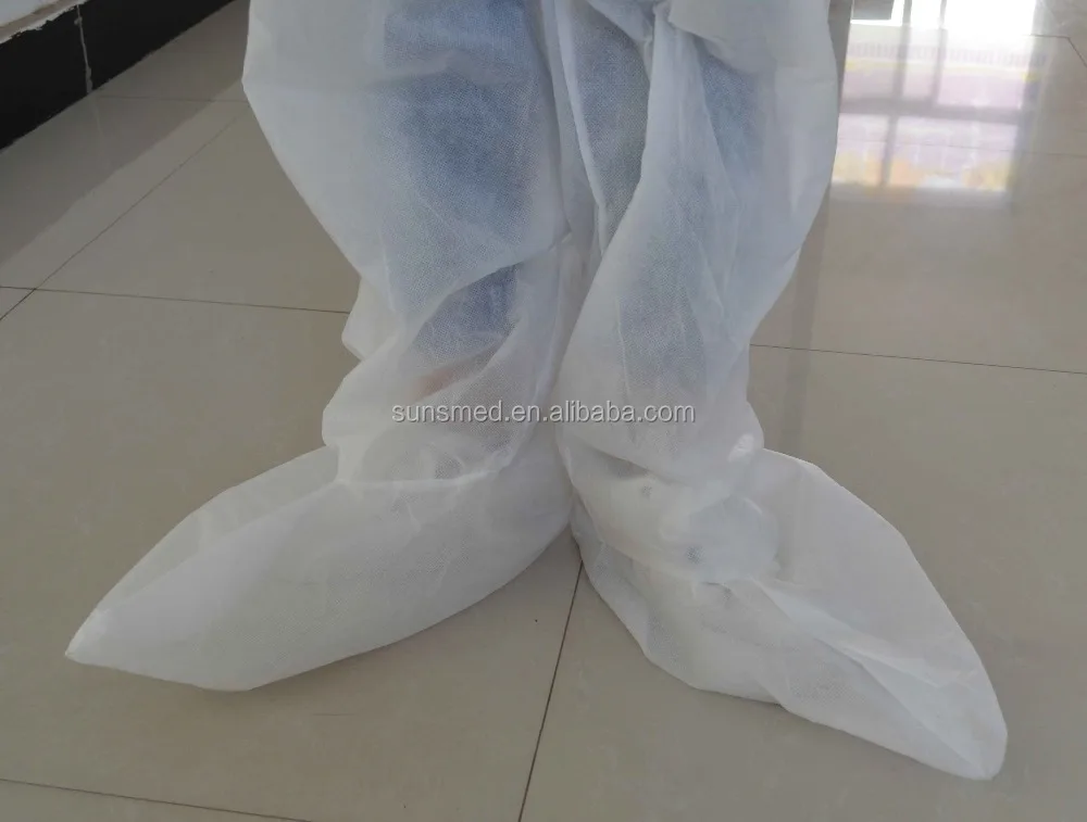disposable protective coverall nonwoven PP disposable Coveralls with shoe covers coverall with hood