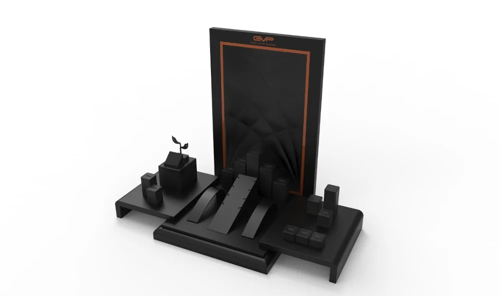 Modern design custom logo handmade jewelry display stand showcase tray for jewelry ring earrings neacklack pendant