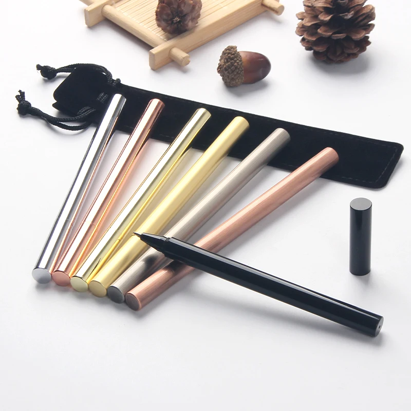 Custom Logo Copper material Metal pen office school stationery Gift Luxury Brass pen hotel ballpoint pens