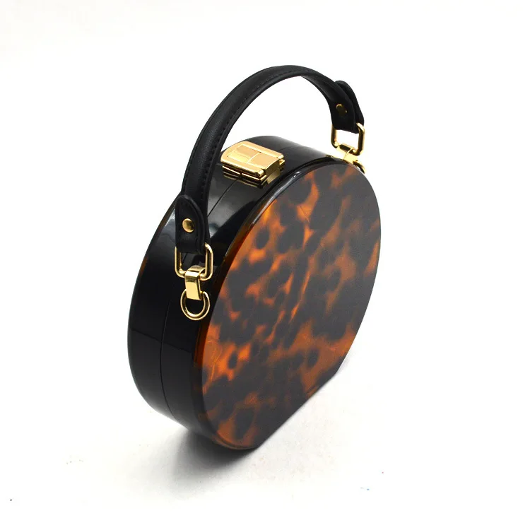 Round acrylic evening purse handbag dinner clutch bag tote bag