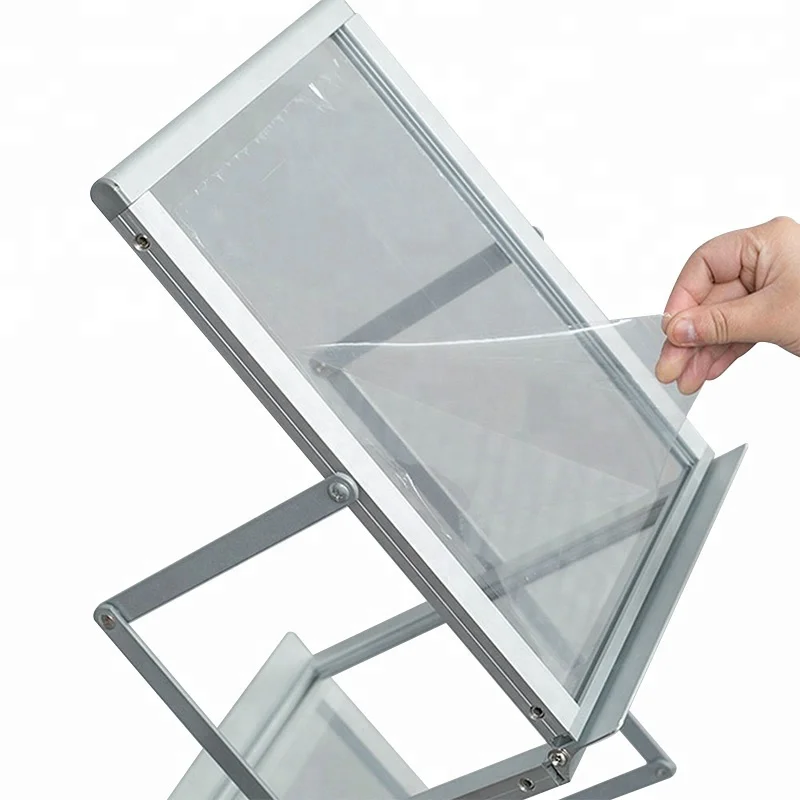 Portable Zed Up Magazine Holder Foor Stand Metal Brochure Display