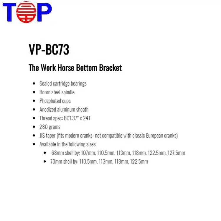 VP Taiwan Brand BC73 алюминиевый BB герметичный подшипник 113 мм велосипед 118 велосипедный Нижний