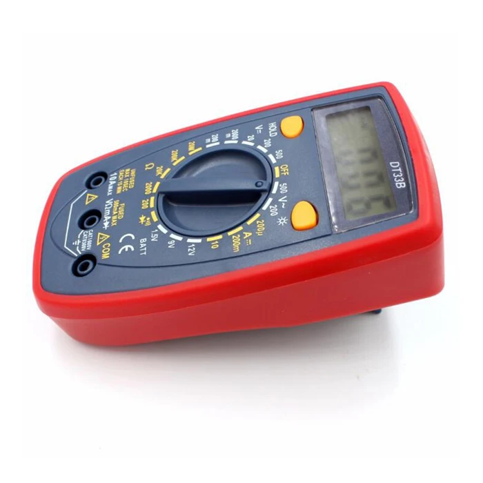 Digital Multimeter Backlight Buzzer Protection AC DC Ammeter Voltmeter Ohm DT33B