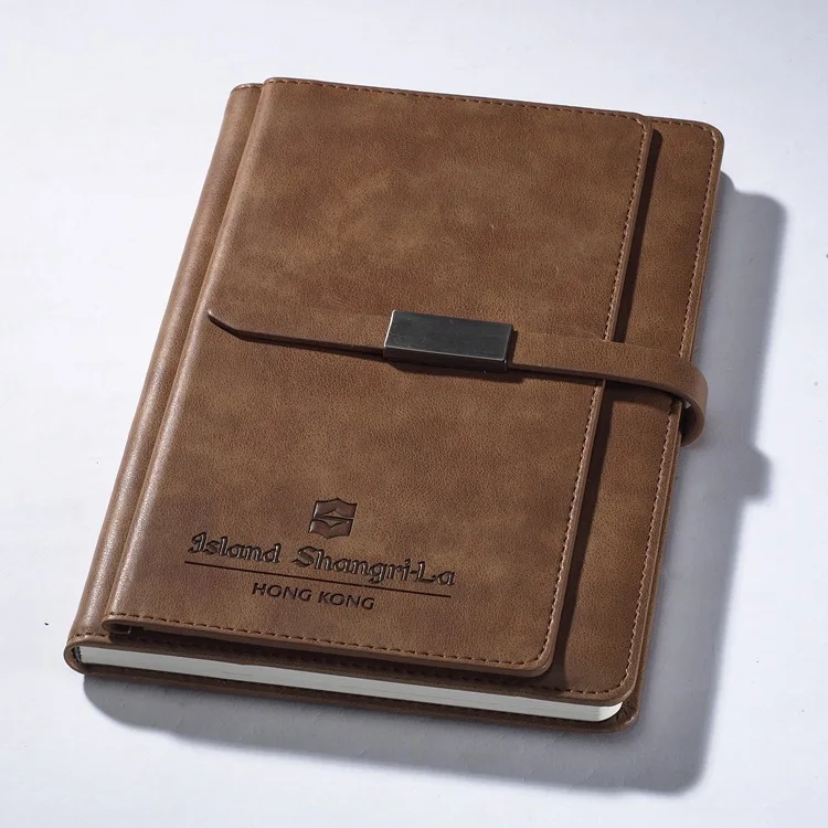 Custom Embossed A5 Hardcover Kraft Paper Handmade Vintage Travelers PU Leather Bound Cover Journal Writing Notebook