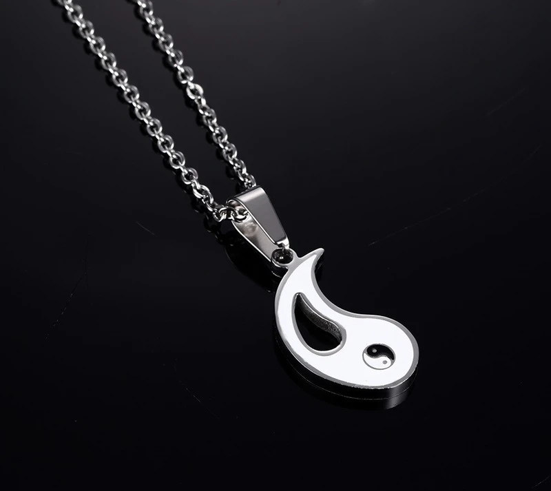 
Ginkgo Jewelry Yin Yang couple stainless steel necklaces with chains G80438 