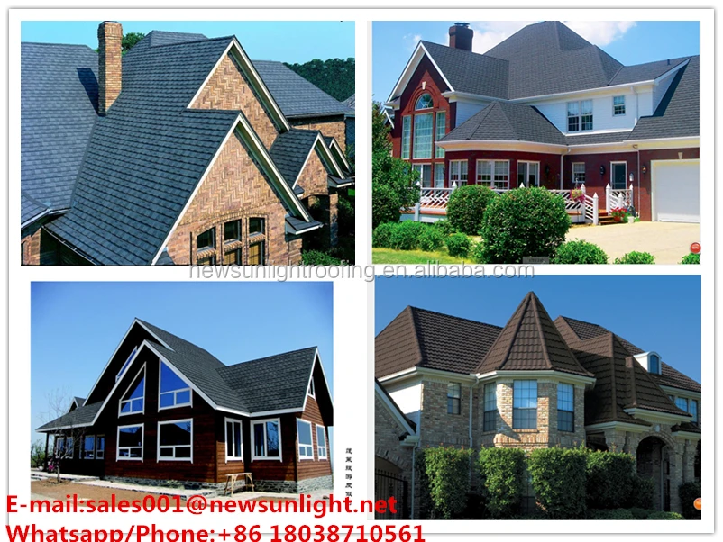 Bangladesh Japan Philippines  Water-proof and fire-proof metal shingles color stone coated metal roof tiles prices