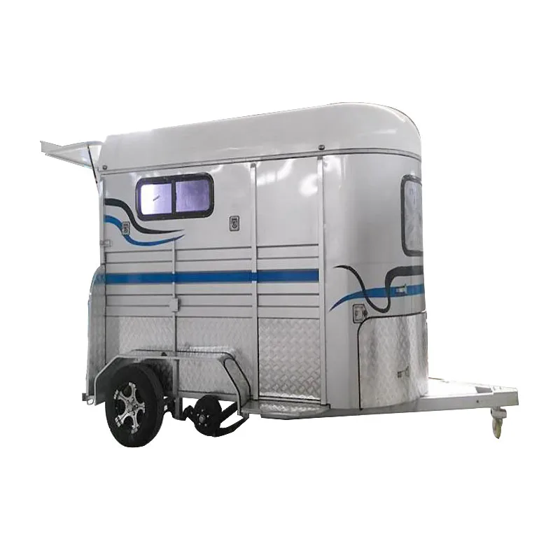 2 Horses Angle Load Horse Trailer with Standard Configuration Transportation Horse Floats Truck