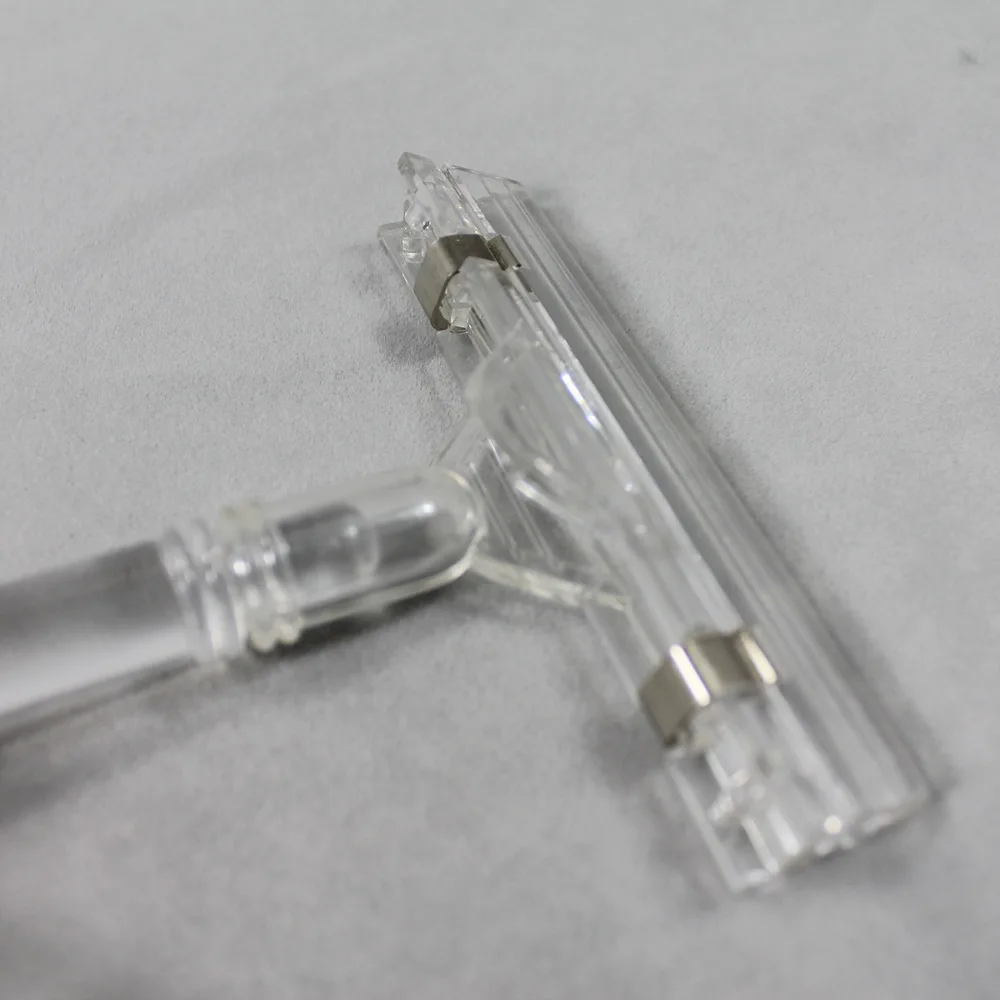 Retail stores display transparent clear plastic price tag pop clips label holder for supermarket