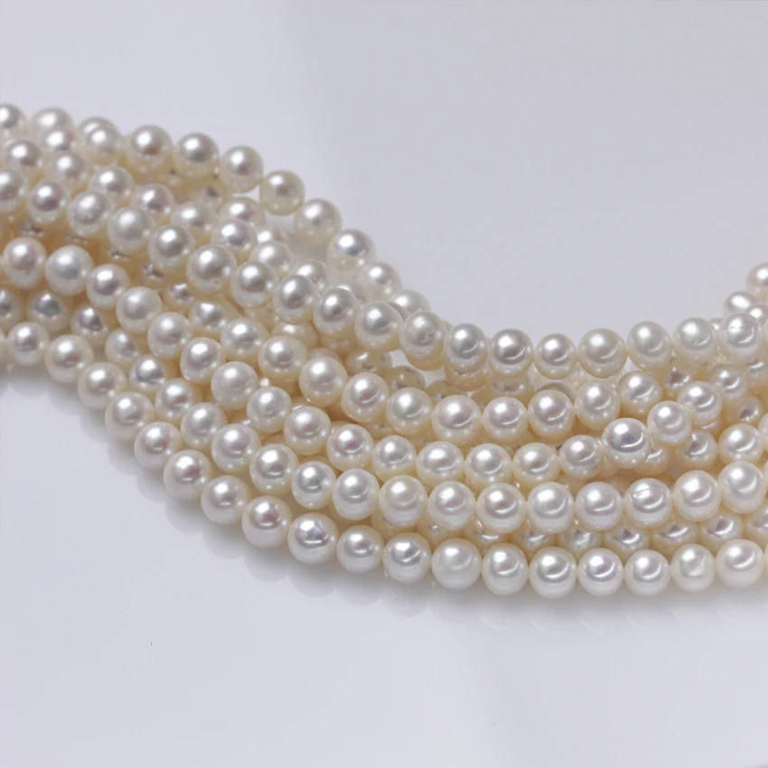 6-6.5mm off round white color real china freshwater pearl