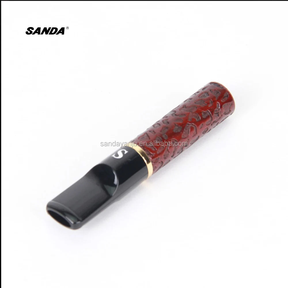 SANDA Cyclic double filter cigarette holder Solid wood cigarette holder filter tip Carved wooden craft SD-986