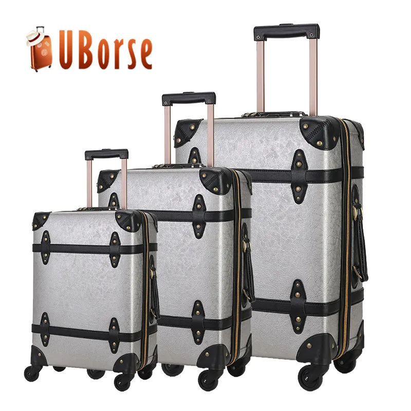 
Pu leather 3 pieces Trolley luggage set,Vintage luggage suitcase,Travel luggage suitcase 