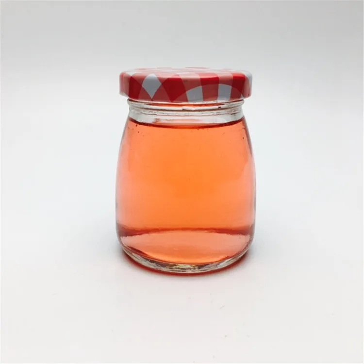 100ml Tinplate screw top on bottle glass container for cookies desserts pudding jar pudding cup